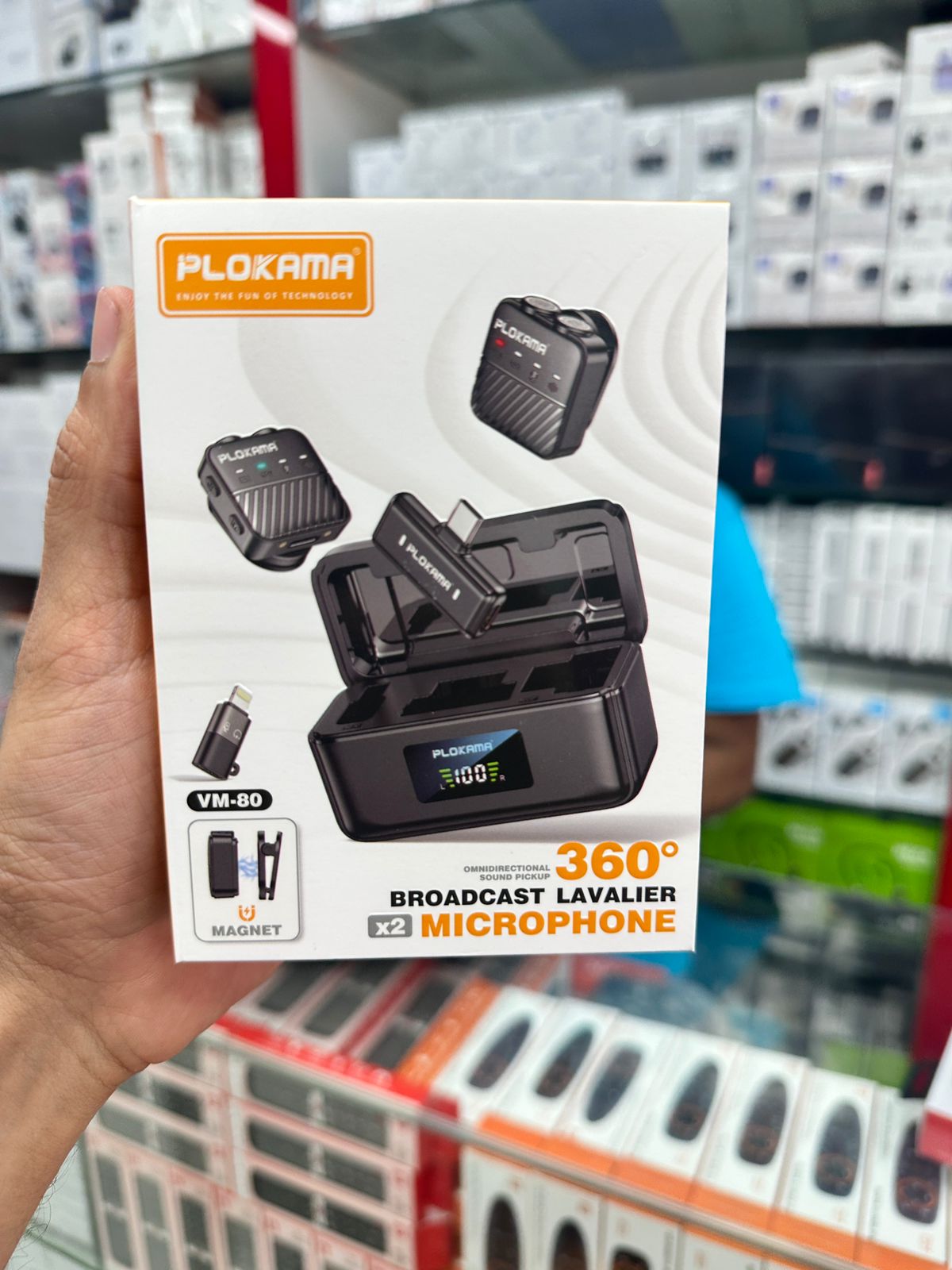 PLOKAMA VM80 Wireless Lavalier Microphone – Crystal Clear Sound, Studio-Quality Audio, Plug and Play for Vlogs, YouTube, Interviews & Streaming
