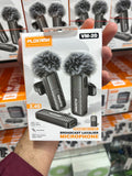 Plokama VM20 Dual Wireless Lavalier Microphone 2.4G Plug and Play Mic Live Streaming Noise Reduction Rechargeable Portable Clip Mic System Crystal Clear Audio