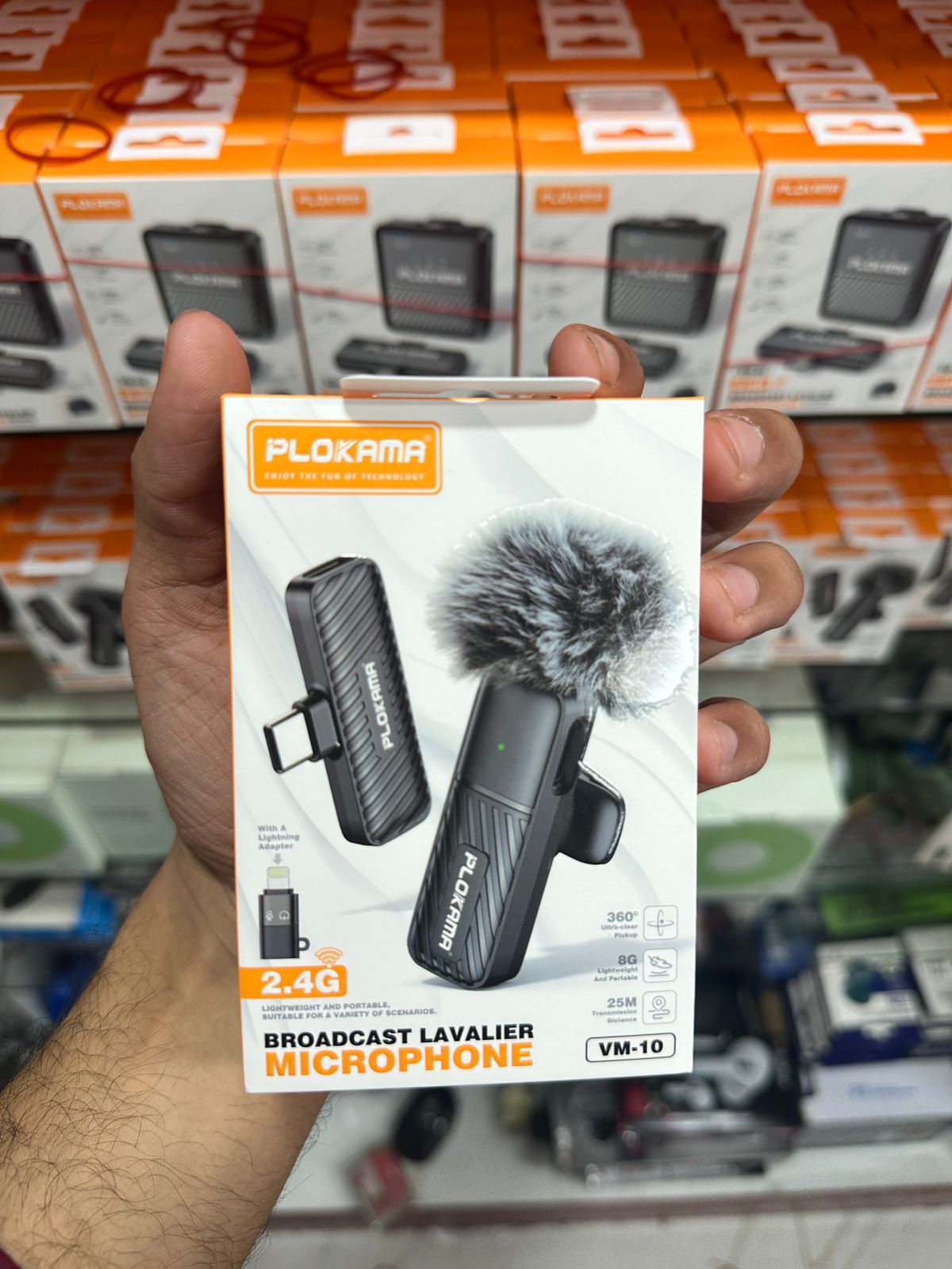 Plokama VM10 Wireless Lavalier Microphone – 2.4G HD Audio for Video, Streaming & Recording